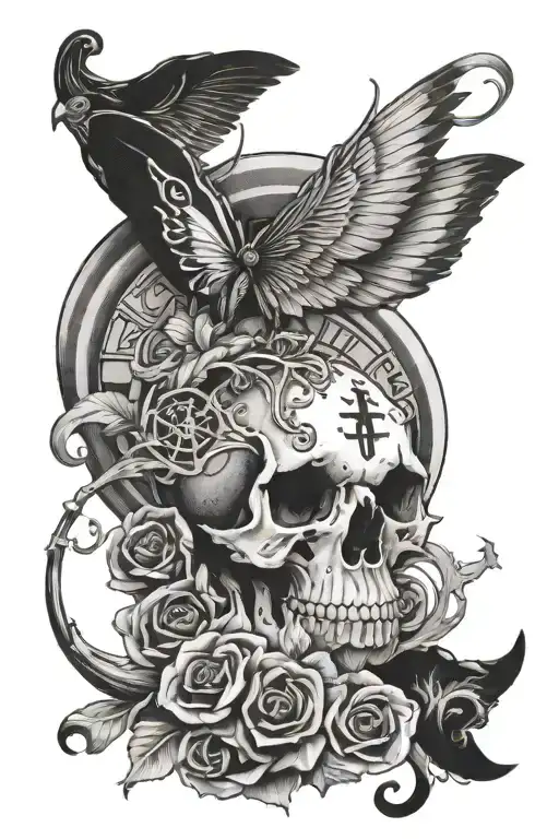 Ellie Williams Tattoo With Arcane Symbols