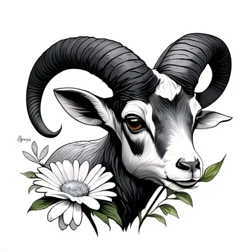 Diamond Daisy Ram Silver Sweet Pea April And Zodiac Tattoo Ideas