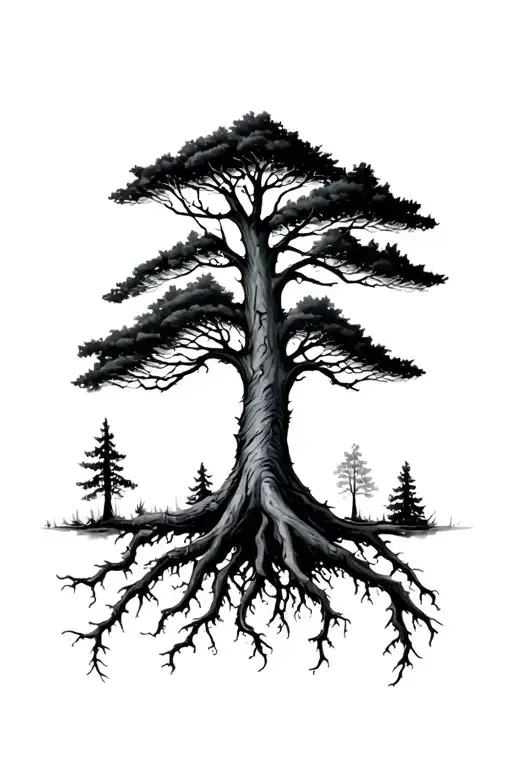 Roots And Forest Scene