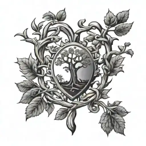Family Crest Tree Intertwined