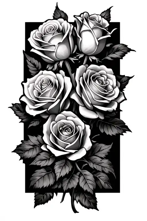 Roses With A Rectangle Shap Cutting Out Some Of The Roses