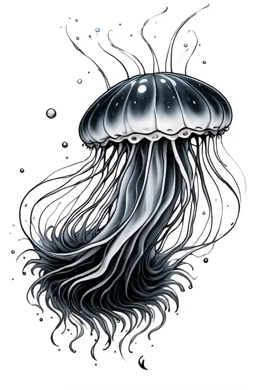 Jelly Fish Rising To Surface