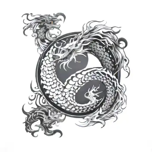 Dragon Ying Yang Symbol