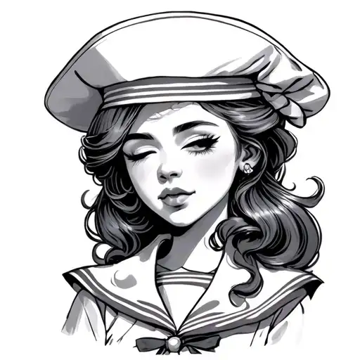 Winking Girl Sailor