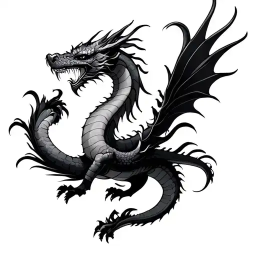 Long Flying Japanese Dragon