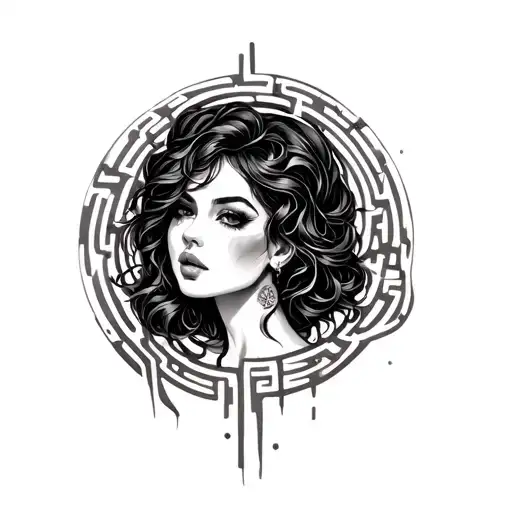 Female Maze Flash Tattoo Design