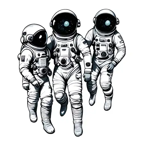 3 Astronauts In Space