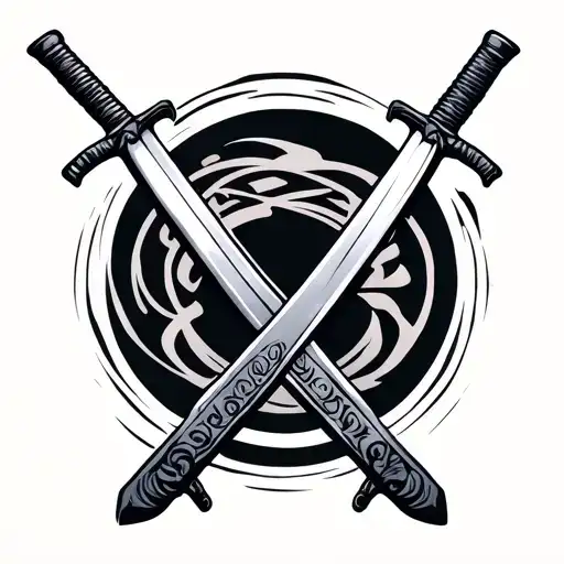 Two Katanas Crossed