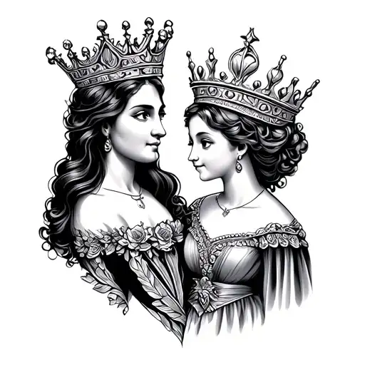 King And Queen With Son And Daughter