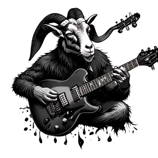 Rock Goat Playing The Guitar
