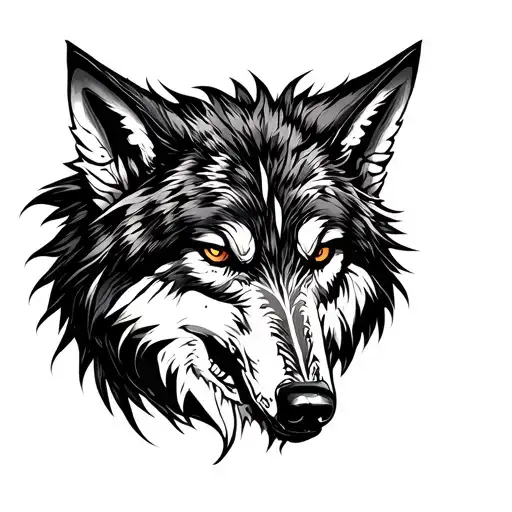 Runic Wolf With Dead Bodies