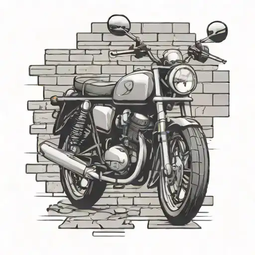Motorcycle Going Through A Brick Wall