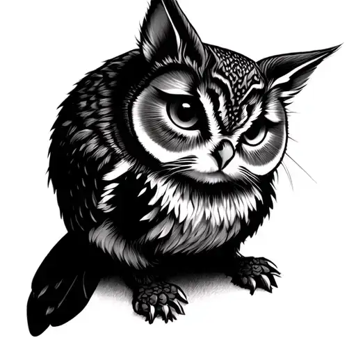 Cat Rabbit Owl Perched