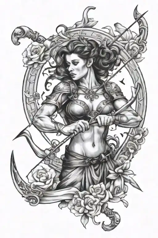 Sagittarius Zodiac Sign With Bow In Hand