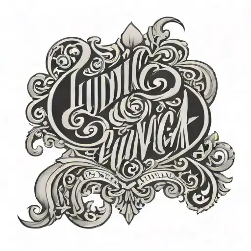 Ambigram That Reads Ludovica On One Side And Riccardo On The Other