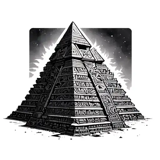 Aztec Pyramid With Alien