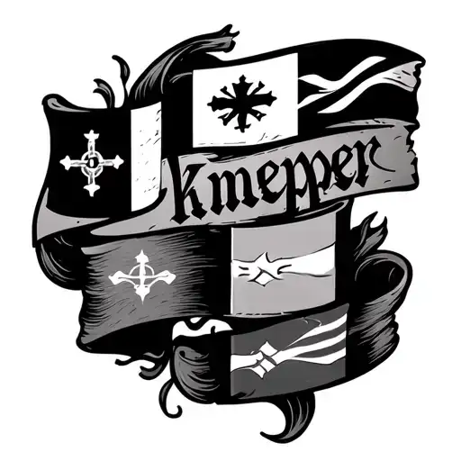 Back Tattoo Of Last Name Knepper Spelled Out In Nautical Flags