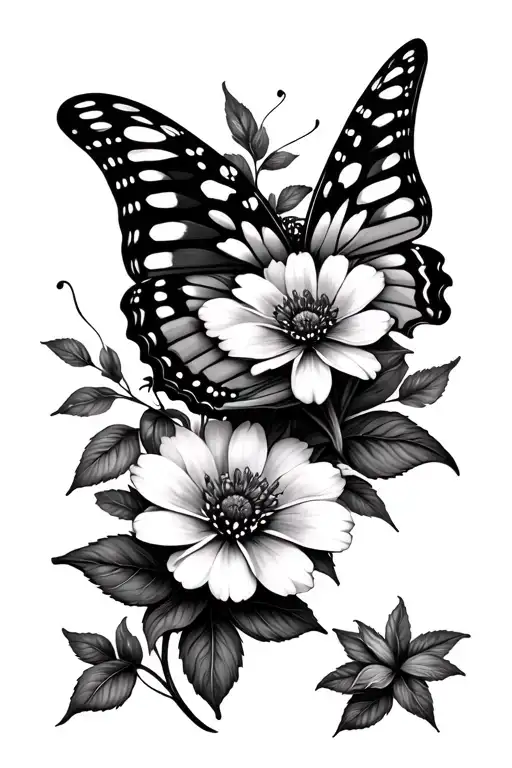 Full Arm Butterfly Flowers
