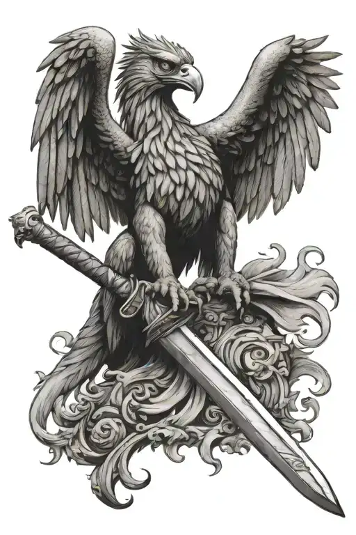 Griffin Holding The Sword