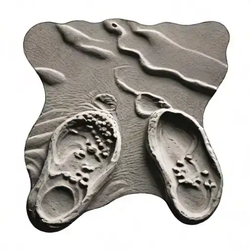 Oal And Poam Foot Prints In The Sand