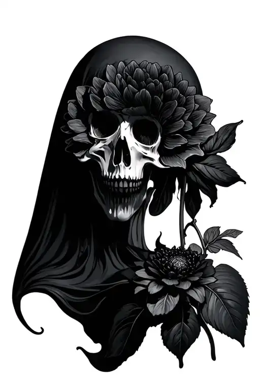 Ghost With A Black Dahlia Flower