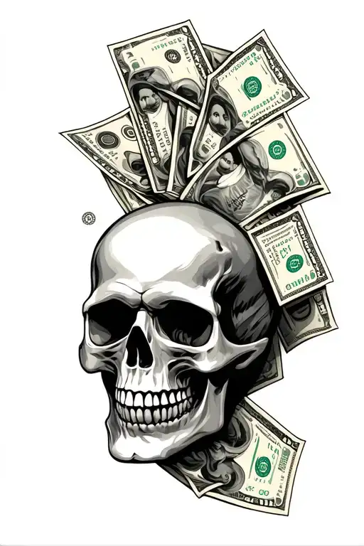 Omerta Skull With Money