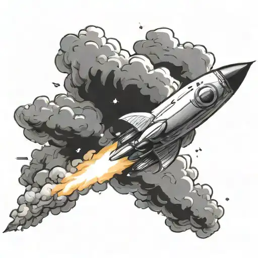 A Rocket That Bursts Out Of The Clouds