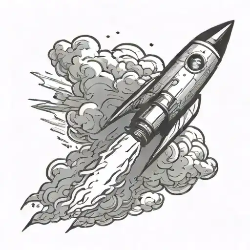 A Rocket That Bursts Out Of The Clouds