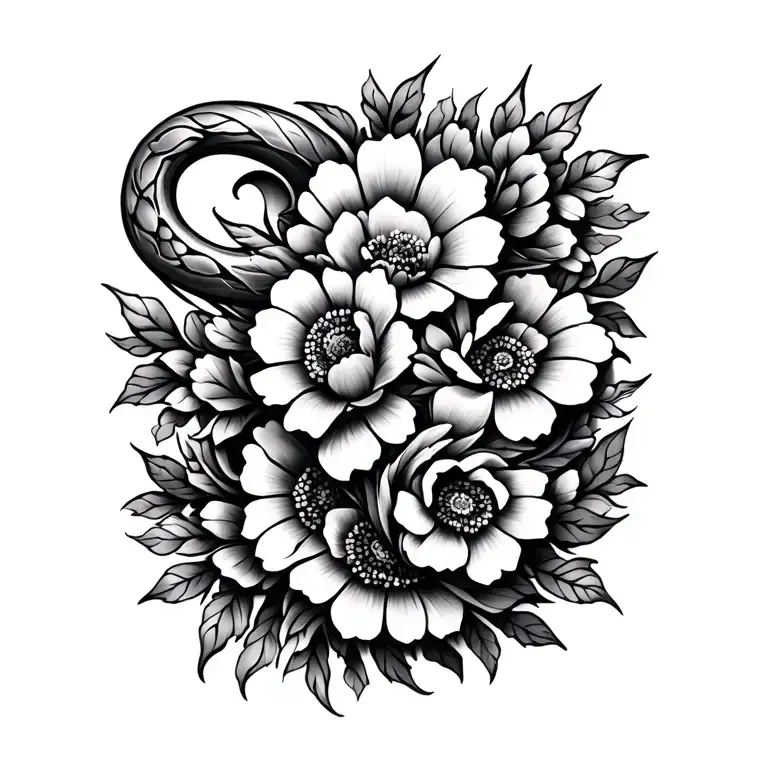 Triskelion Made Of Flowers