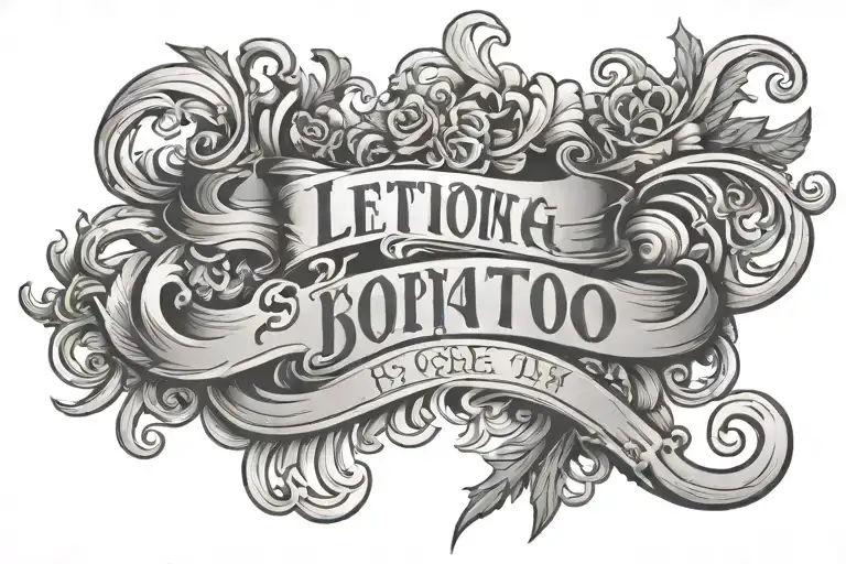Lettering Tattoo For The Neck
