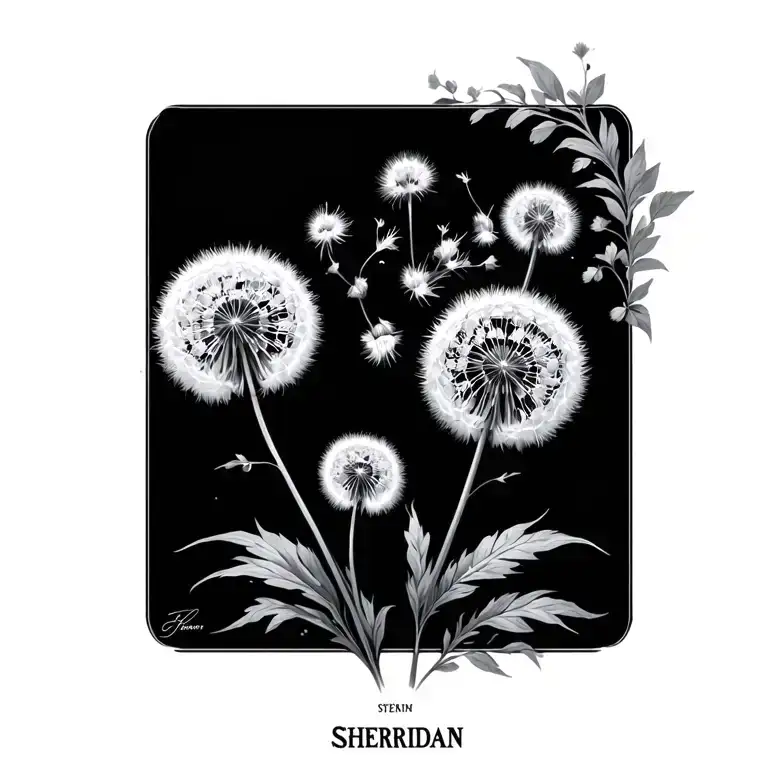 Dandelion With Name Sherridan In Stem
