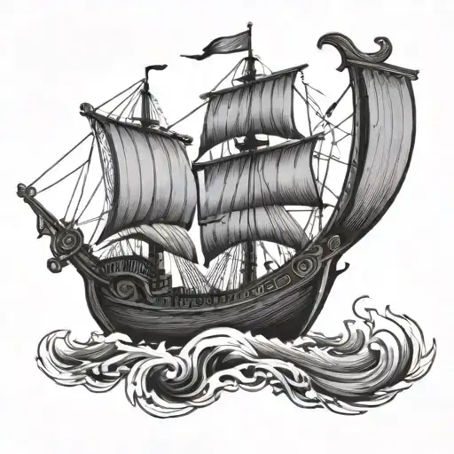 Viking Ship Sailing