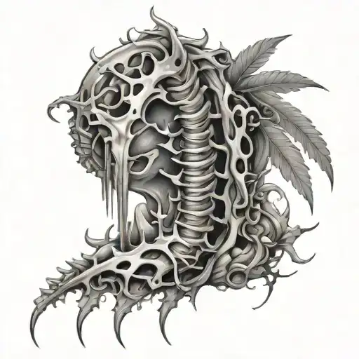 Spinal Cord Spine Tattoo Design