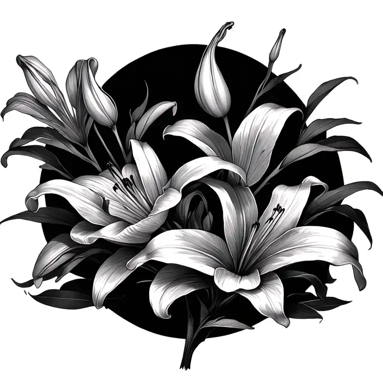 Lilies Blooming Along