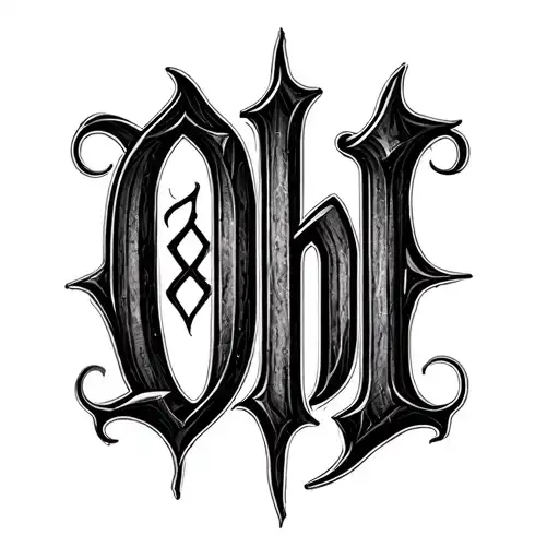 The Word Ohi In Gothic Lettering Dark Aesthetic Photograph