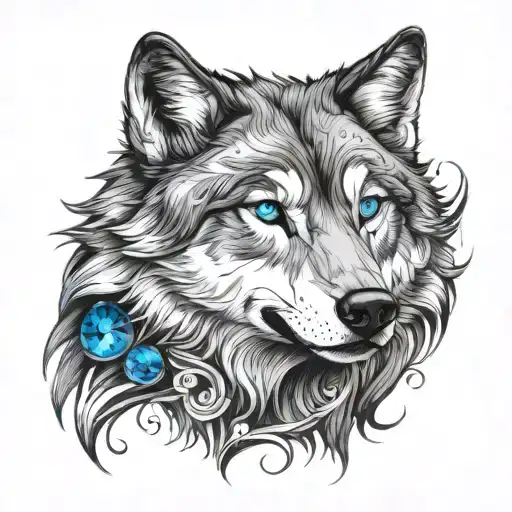 Wolf With Blue Eyes