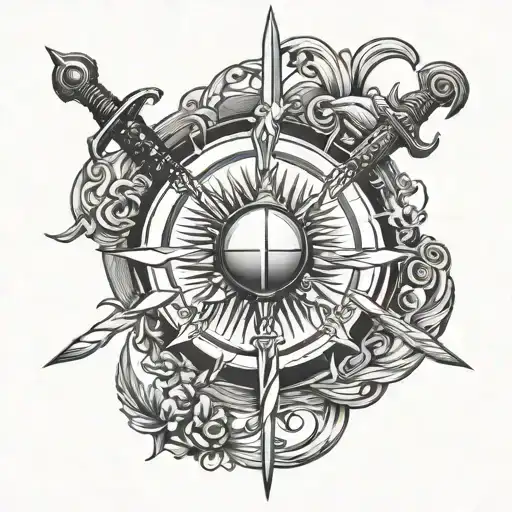 2 Crossed Swords And Sun