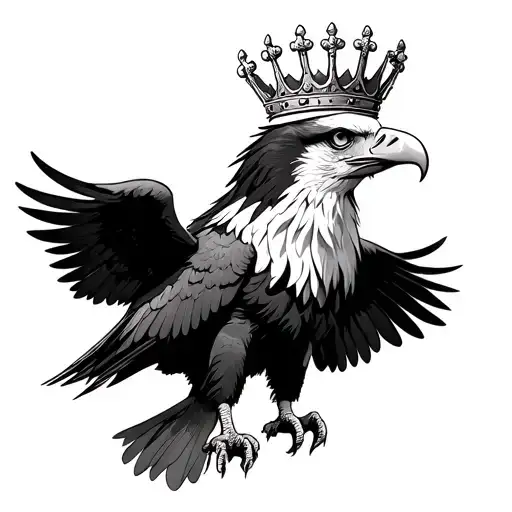 Eagle With A Crown With Open Wings Spread Wide