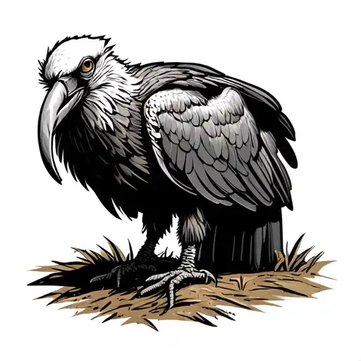 Vulture Wearing Farm Clothing