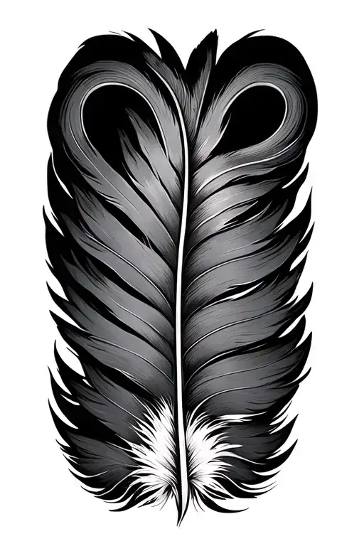 Feather With Infinity Symbol Incorporated