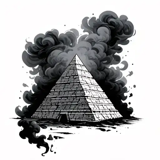 Pyramid With Smoke Rising