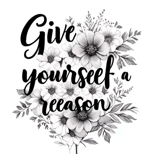 Give Yourself A Reason Quote With Flowers