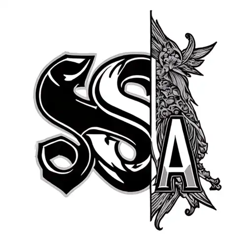 Dystruction Themed Upper Arm Sleeve With Initials S A R Vertical