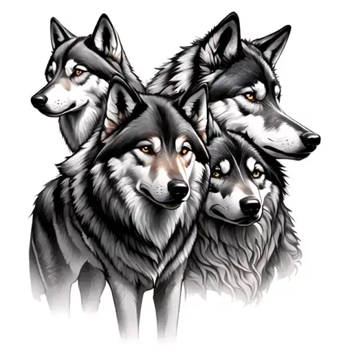 5 Wolves In A Pack
