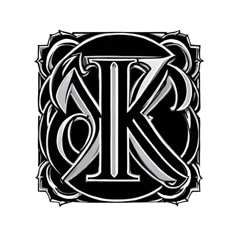 A L K Initials Intertwined