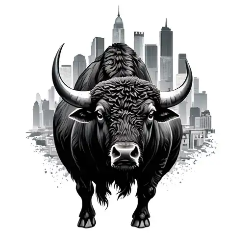 Full Buffalo With Buffalo Ny Skyline In Background