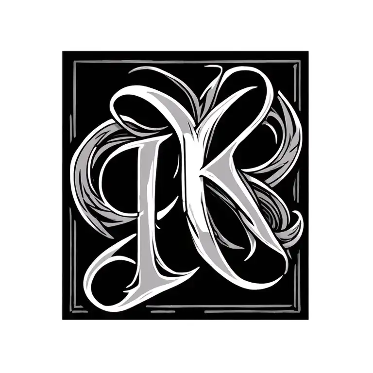 A L K Initials Intertwined Tribal