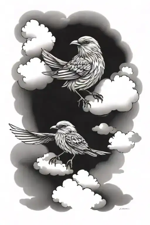 Clouds Surrounding A Bird