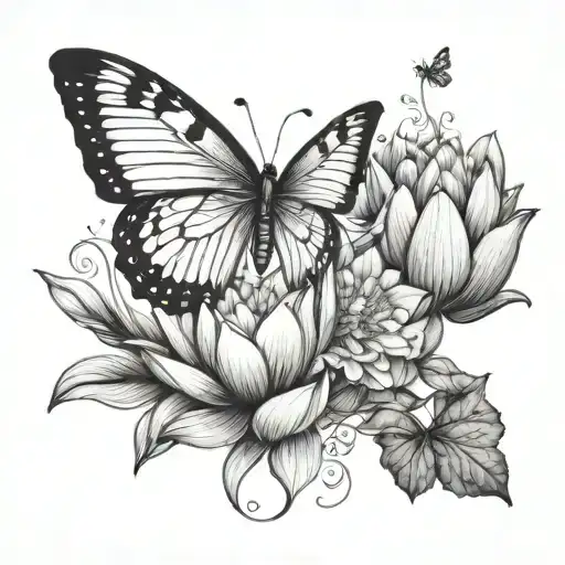 Lotus And Butterfly
