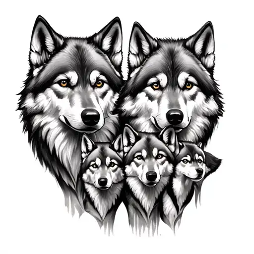 5 Wolves In A Pack Two Parents Three Kids